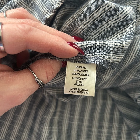 NWOT Max Studio Tie Front Cotton Blend Navy/White Train Striped Midi Dress - Picture 12 of 16